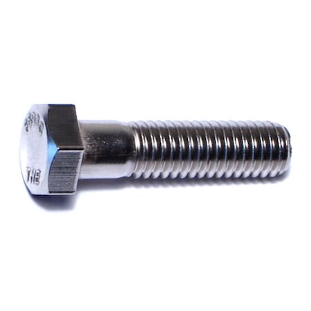 Midwest Fastener 18-8, 3/8"-16 Hex Head Cap Screw, Plain Stainless Steel, 1-1/2 in L, 50 PK 50553